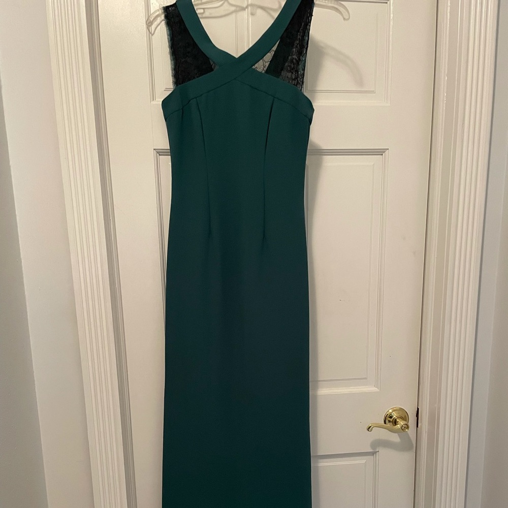 BCBGMAXAZRIA size 0 evergreen colored gown